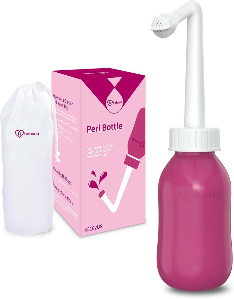 HeTaiDa Peri Bottle for Postpartum Care, Perineal Bottle for New Mom Postpartum Essential, 10 Oz Upside Down Peri Bottle for Postpartum Recovery, Portable Bidet for Women - Image 1